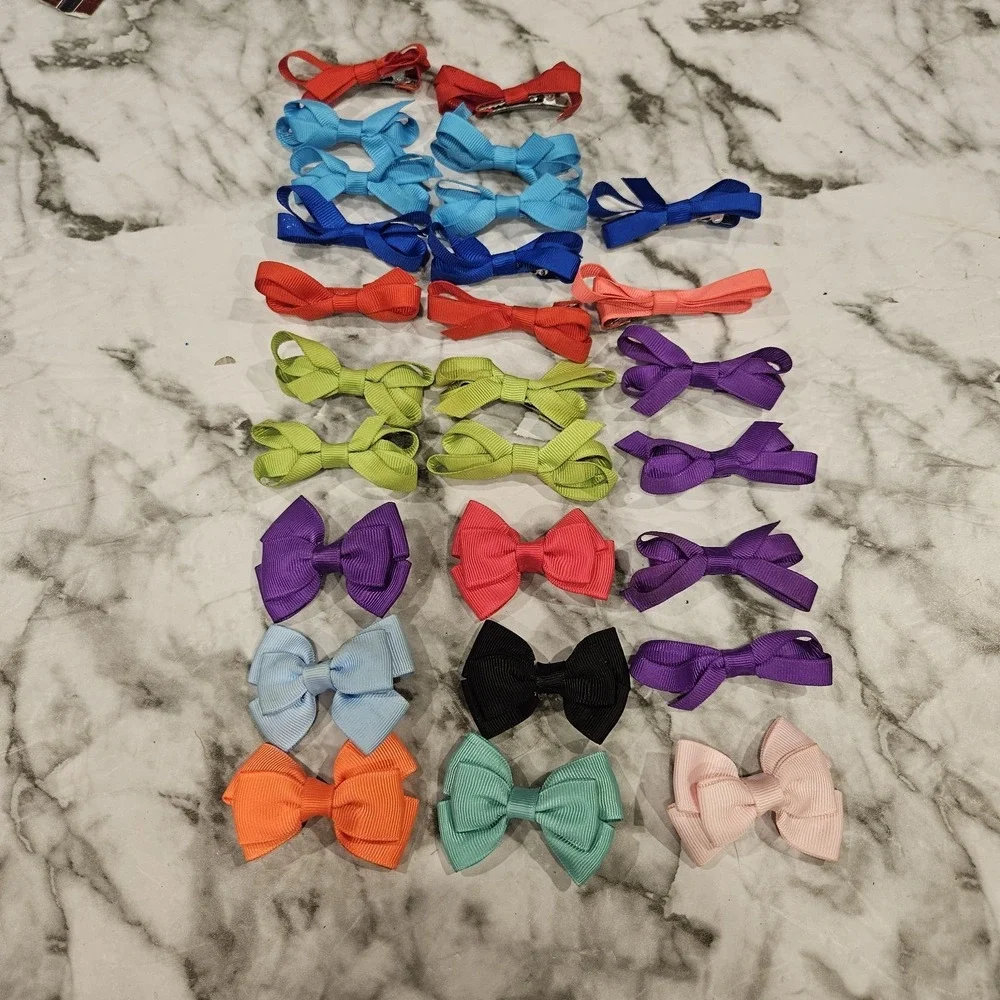 27 Small Hair Bows‎ Lot | Ribbon Bows for Toddlers & Girls